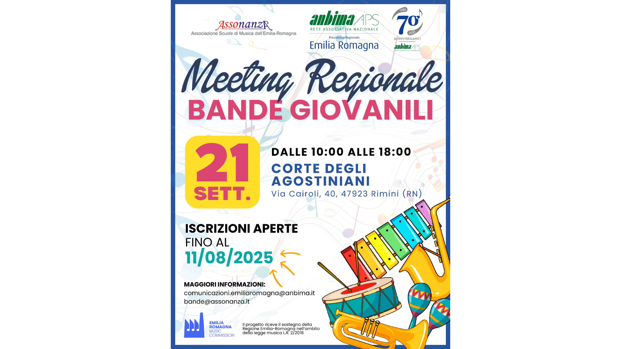 Il Meeting Regionale delle Bande Giovanili arriva a Rimini