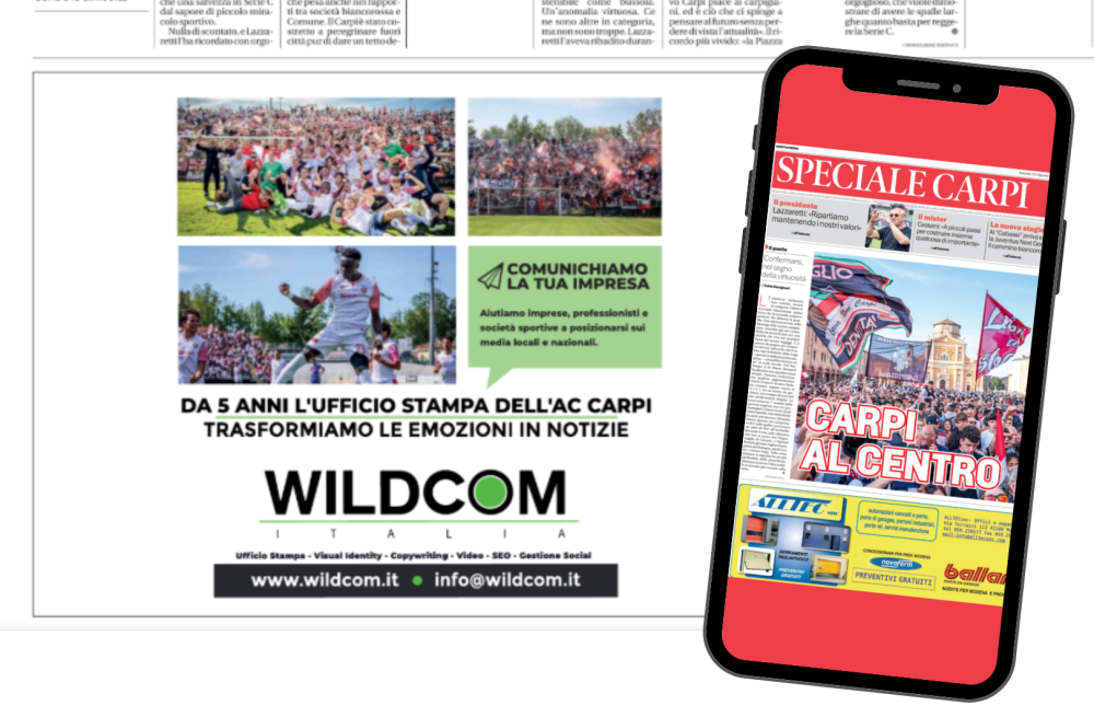 Wildcom Italia, da 5 anni l’Ufficio Stampa di AC Carpi