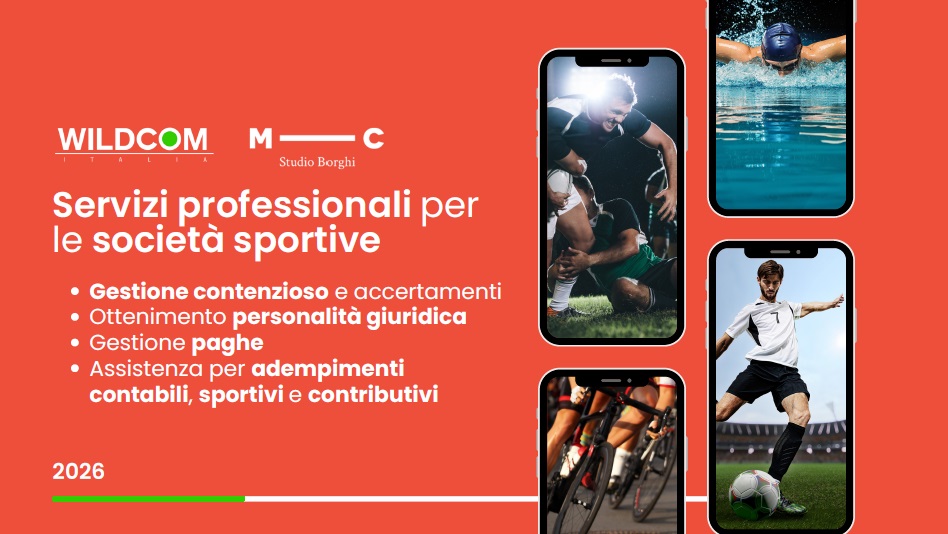 Servizi professionali per società sportive: collaborazione tra Wildcom e Studio Borghi