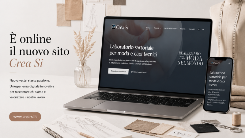 Online il nuovo sito dello studio modellistico Crea Si: le idee di chi fa moda nel mondo